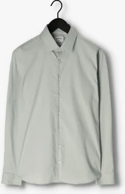 mint calvin klein klassiek overhemd poplin stretch slim shirt
