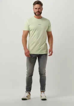 mint purewhite t-shirt tshirt with small logo on chest and big back print