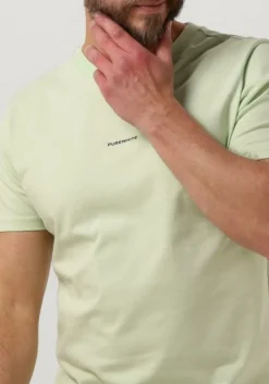 mint purewhite t-shirt tshirt with small logo on chest and big back print