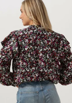 multi alix the label blouses ladies woven blurry flower blouse