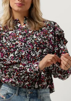 multi alix the label blouses ladies woven blurry flower blouse