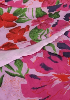 multi alix the label mini jurk ladies woven painted flower broderie dress