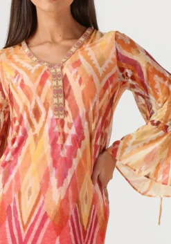 multi ana alcazar midi jurk dress sleeves 041225-3663