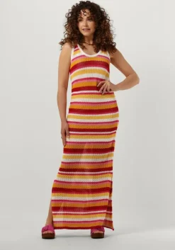 multi colourful rebel maxi jurk alizee crochette stripe maxi dress