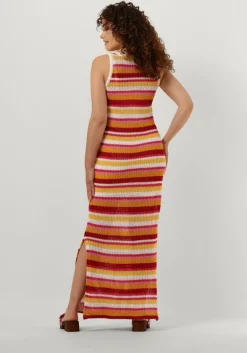 multi colourful rebel maxi jurk alizee crochette stripe maxi dress