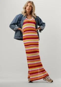 multi colourful rebel maxi jurk alizee crochette stripe maxi dress