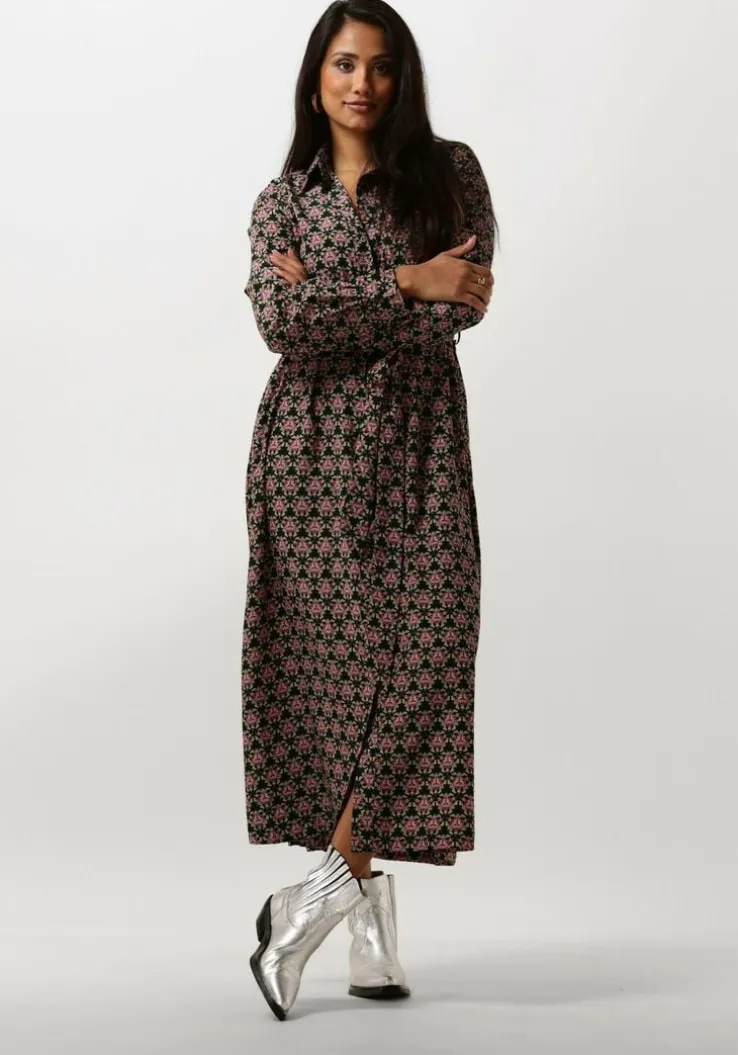 multi colourful rebel midi jurk dalia graphic flower maxi shirt dress