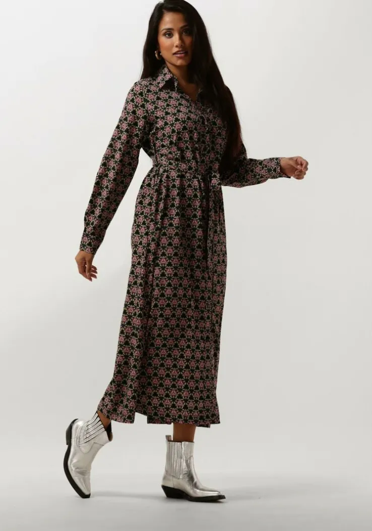 multi colourful rebel midi jurk dalia graphic flower maxi shirt dress