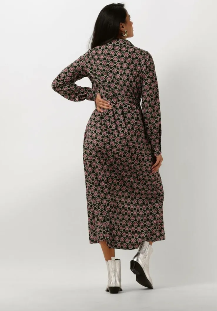 multi colourful rebel midi jurk dalia graphic flower maxi shirt dress