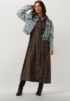 multi colourful rebel midi jurk dalia graphic flower maxi shirt dress