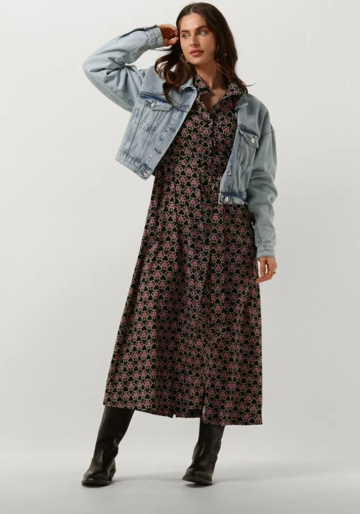 multi colourful rebel midi jurk dalia graphic flower maxi shirt dress