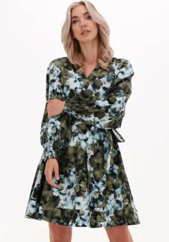 multi gestuz mini jurk blishagz wrap dress