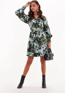 multi gestuz mini jurk blishagz wrap dress