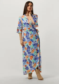 multi jansen amsterdam maxi jurk wp549 printed long wrap dress