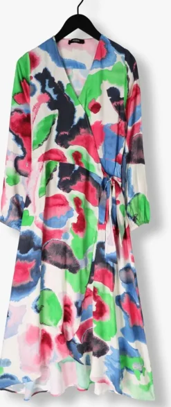 multi jansen amsterdam maxi jurk nienke jurk wm 564 wrap long puffed sleeve