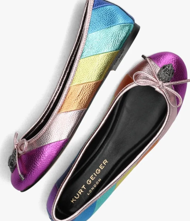 multi kurt geiger london ballerina's eagle stripe