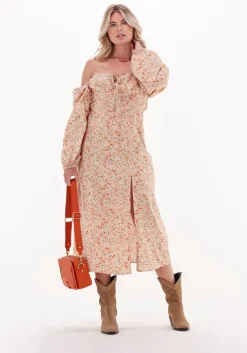 multi na-kd midi jurk cups detail cotton ls midi dress