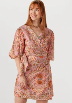 multi object mini jurk objholly 2/4 re short wrap dress 138