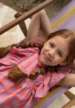 multi petit blush blouses ruffle blouse check