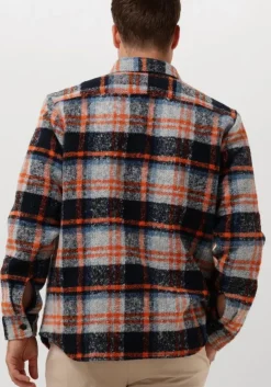 multi scotch & soda casual overhemd relaxed fit yarn-dyed fleece overshirt