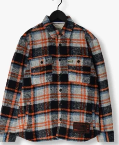 multi scotch & soda casual overhemd relaxed fit yarn-dyed fleece overshirt