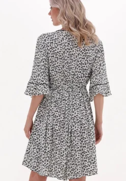 multi scotch & soda mini jurk t-shirt shape dress with flounce sleeves