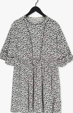 multi scotch & soda mini jurk t-shirt shape dress with flounce sleeves