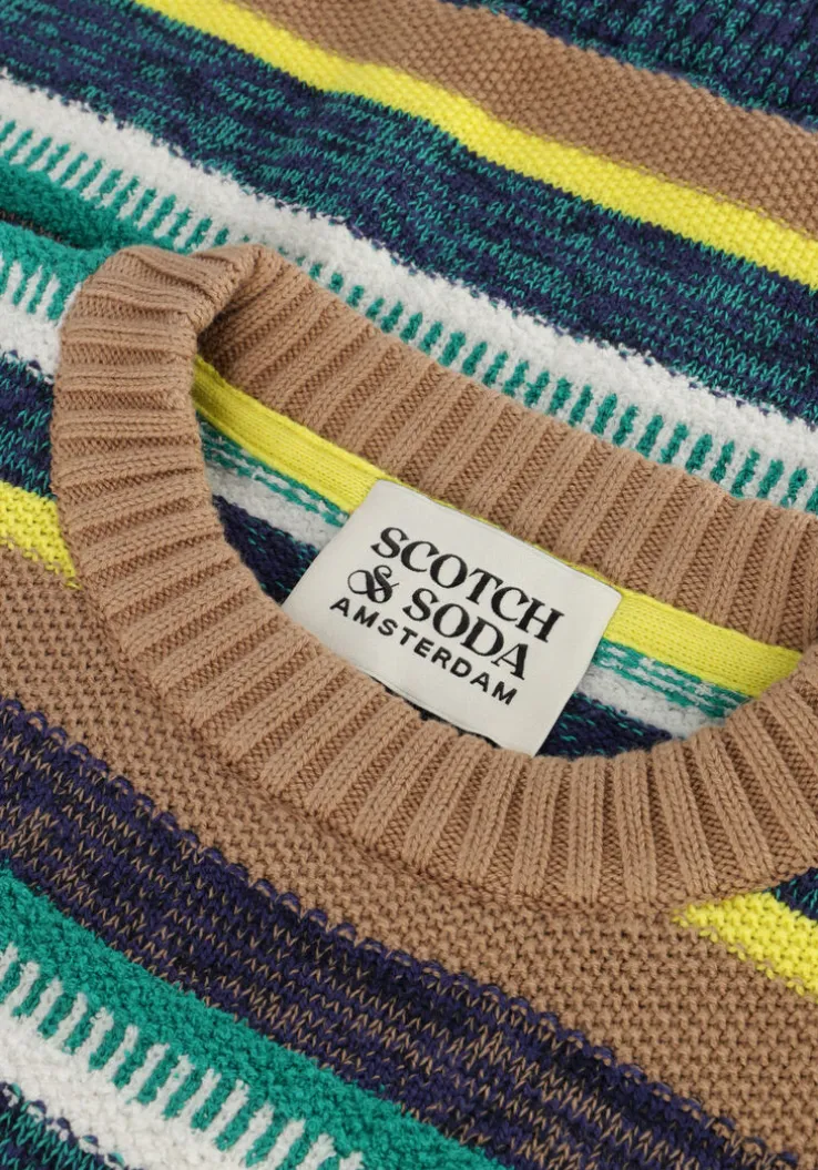 multi scotch & soda trui yarn-dyed striped pullover