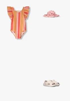 multi sproet & sprout badpakken ruffle swimsuit stripes