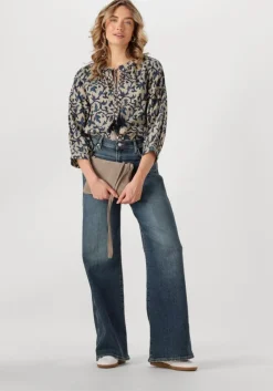 multi summum blouses 3/4 sleeve top block print