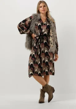 multi summum midi jurk dress abstract peacock