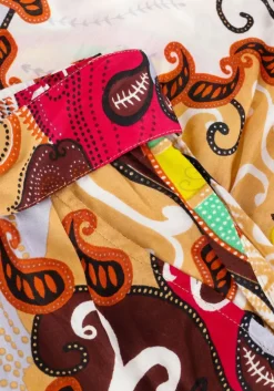 multi summum wijde broek trouser festival print on viscose satin