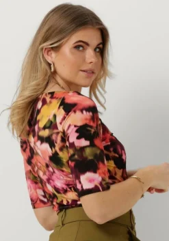 multi vanilia top blurry boat neck