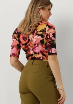 multi vanilia top blurry boat neck