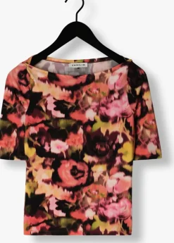 multi vanilia top blurry boat neck