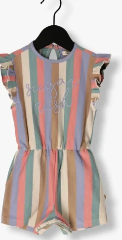 multi your wishes jumpsuit multi stripes ruffle playsuit