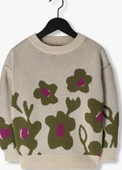 multi your wishes trui flower knit chunky sweater