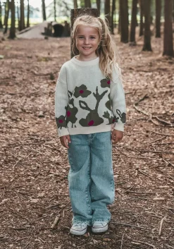 multi your wishes trui flower knit chunky sweater