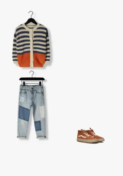 multi your wishes vest stripe knit relaxed cardigan