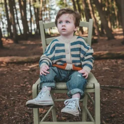 multi your wishes vest stripe knit relaxed cardigan