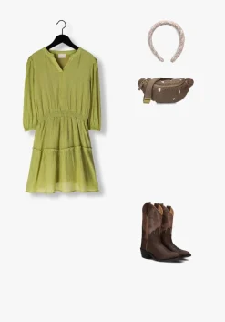 olijf ai&ko mini jurk arielle crinkle vis 529 g