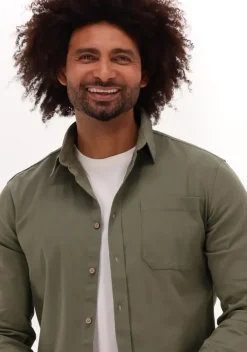 olijf anerkjendt casual overhemd aklenny twill shirt