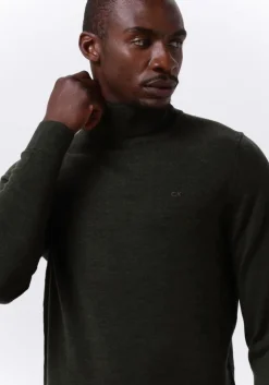 olijf calvin klein coltrui merino turtle neck