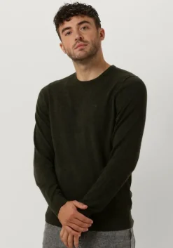 olijf calvin klein sweater superior wool crew neck sweater