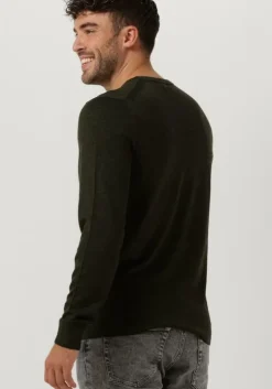 olijf calvin klein sweater superior wool crew neck sweater