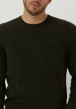 olijf calvin klein sweater superior wool crew neck sweater