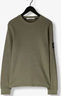 olijf calvin klein trui badge waffle ls tee