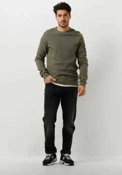 olijf calvin klein trui badge waffle ls tee