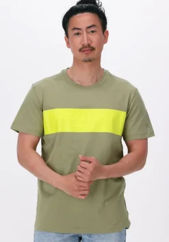 olijf calvin klein t-shirt blocking institutional tee