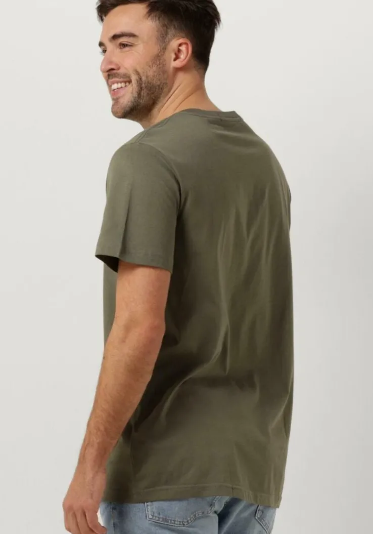 olijf calvin klein t-shirt ck embro badge tee